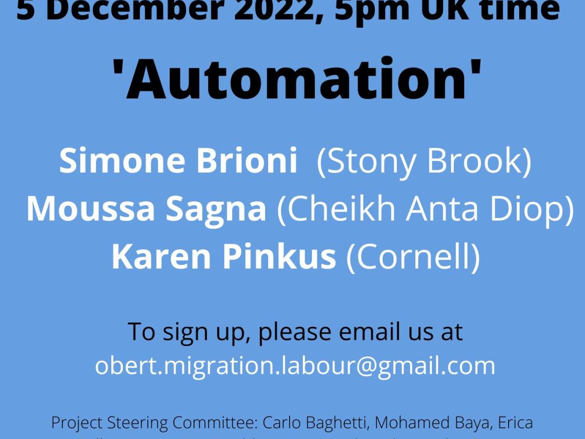 Migration and Labour Working Group – Roundtable 6: ‘Automation’