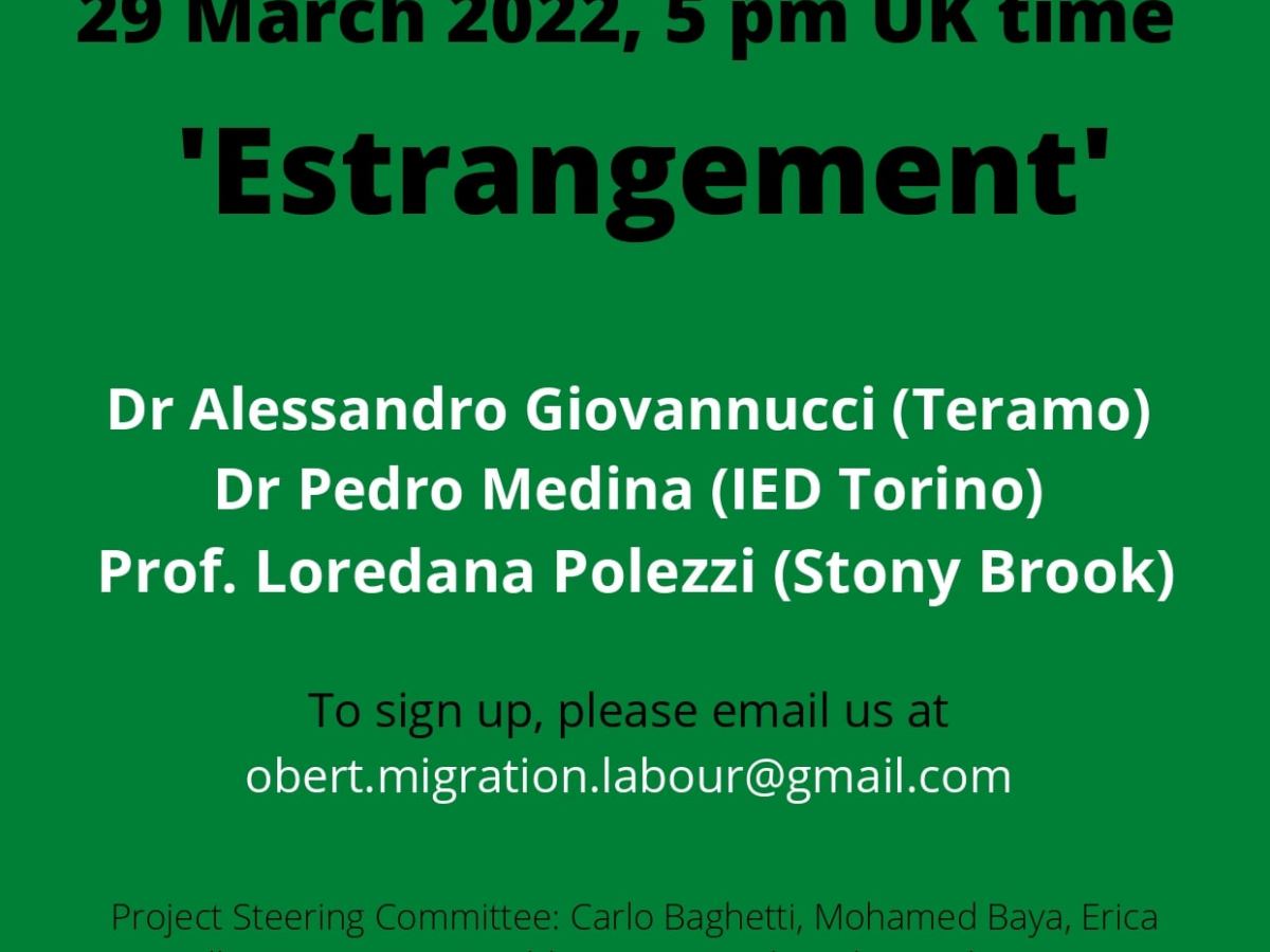 Migration and Labour Working Group – Roundtable 3: ‘Estrangement’